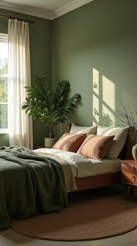 earthy greens and wood