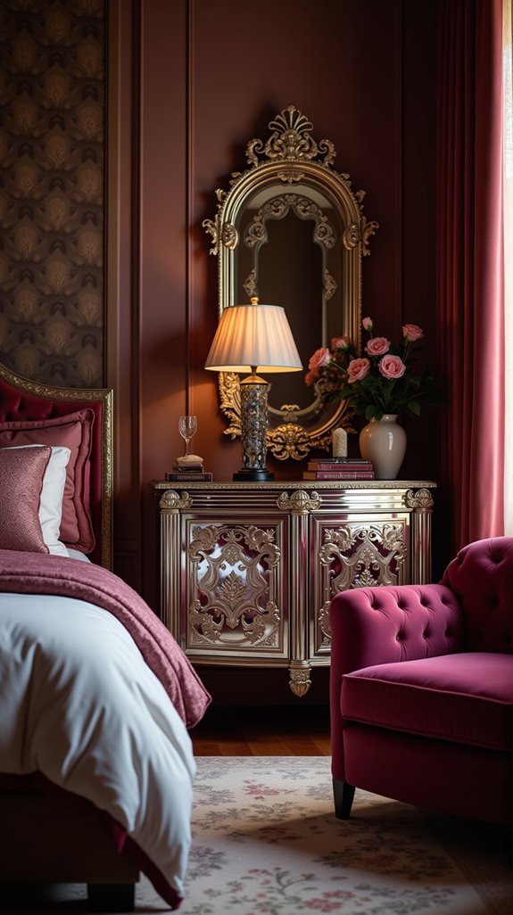 luxe mirrored furniture elegance