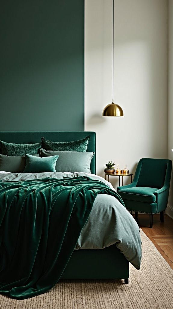 luxurious velvet bedroom accents