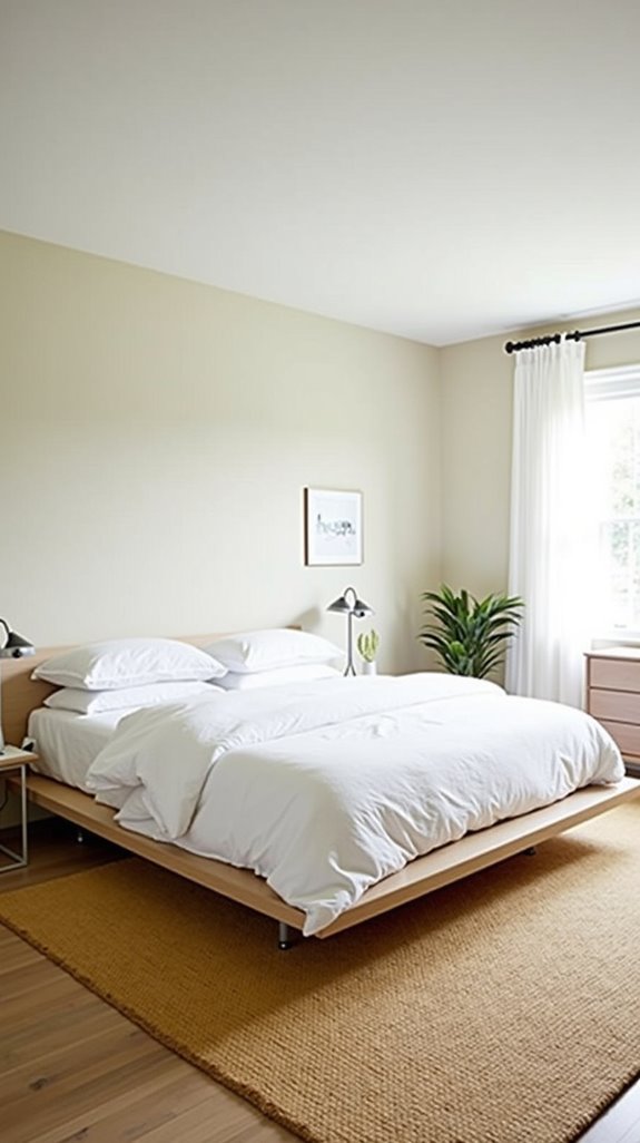 minimalist bedroom furniture arrangement