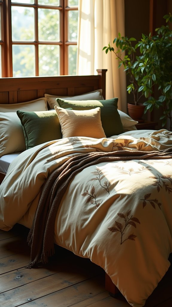 nature inspired rustic bedding