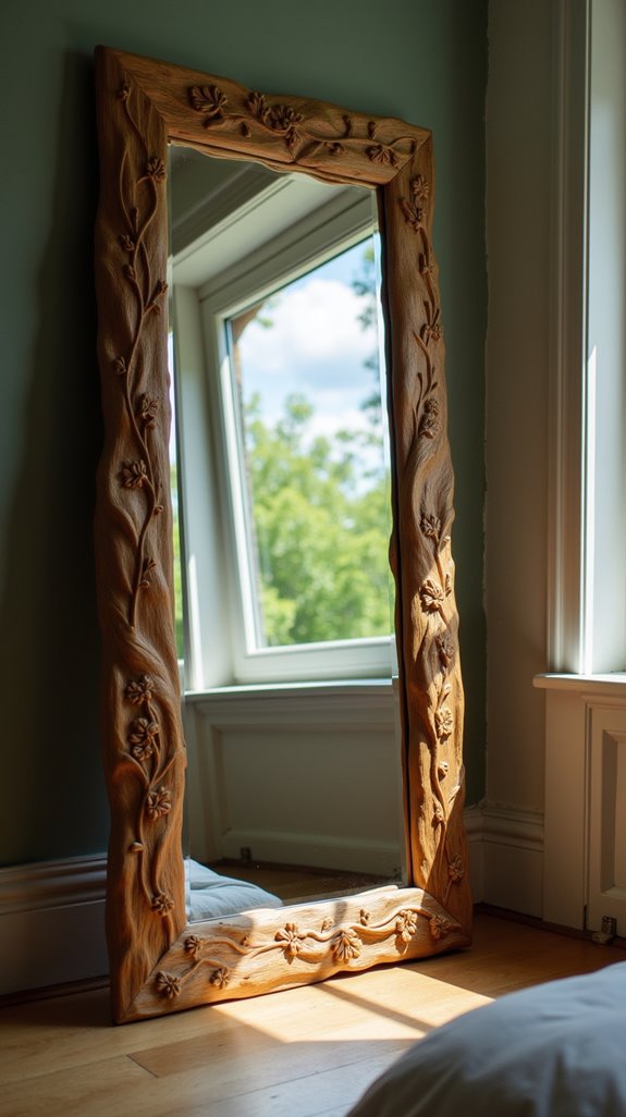 nature inspired wooden mirrors