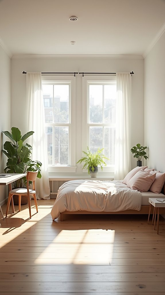 open airy basement bedroom