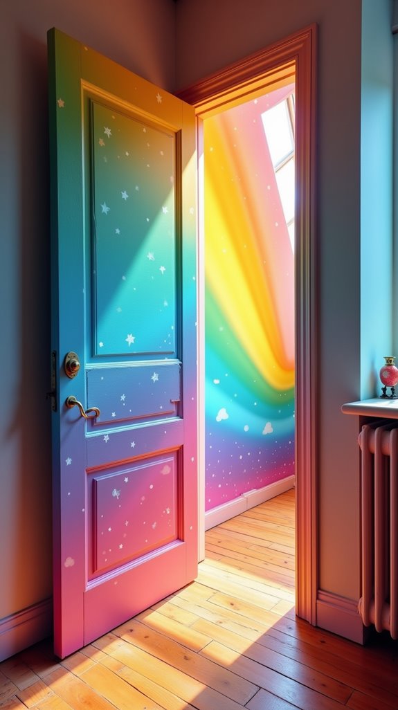 playful rainbow bedroom design