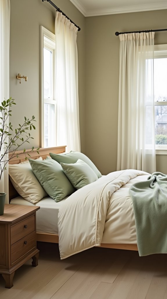 sage green bedroom accents