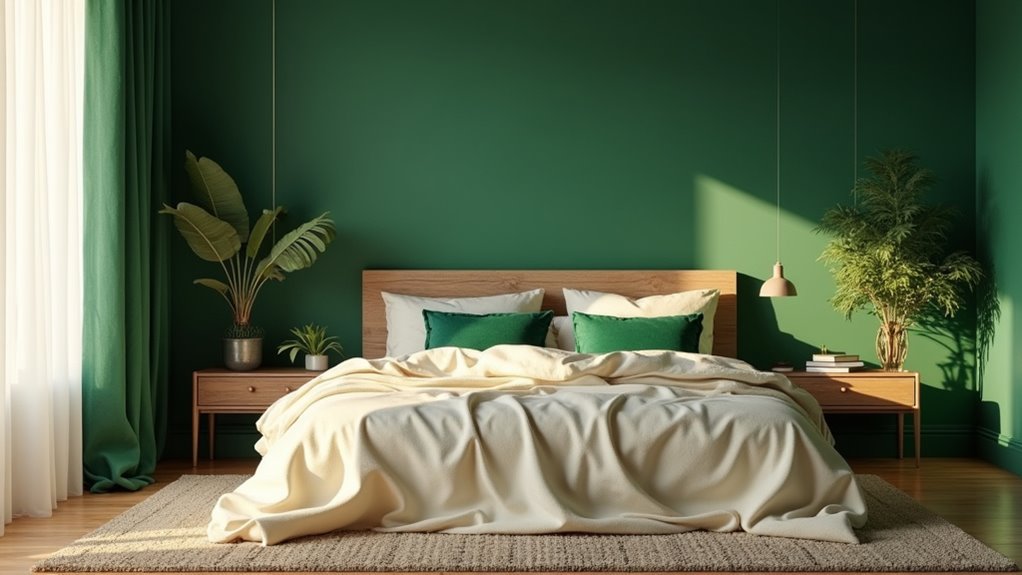 serene green bedroom designs