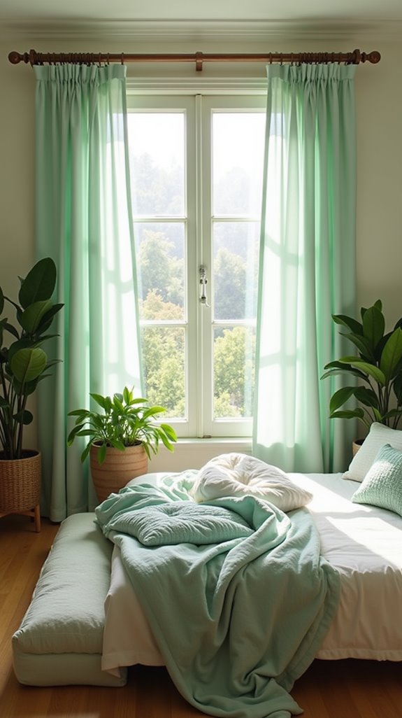 serene mint green curtains