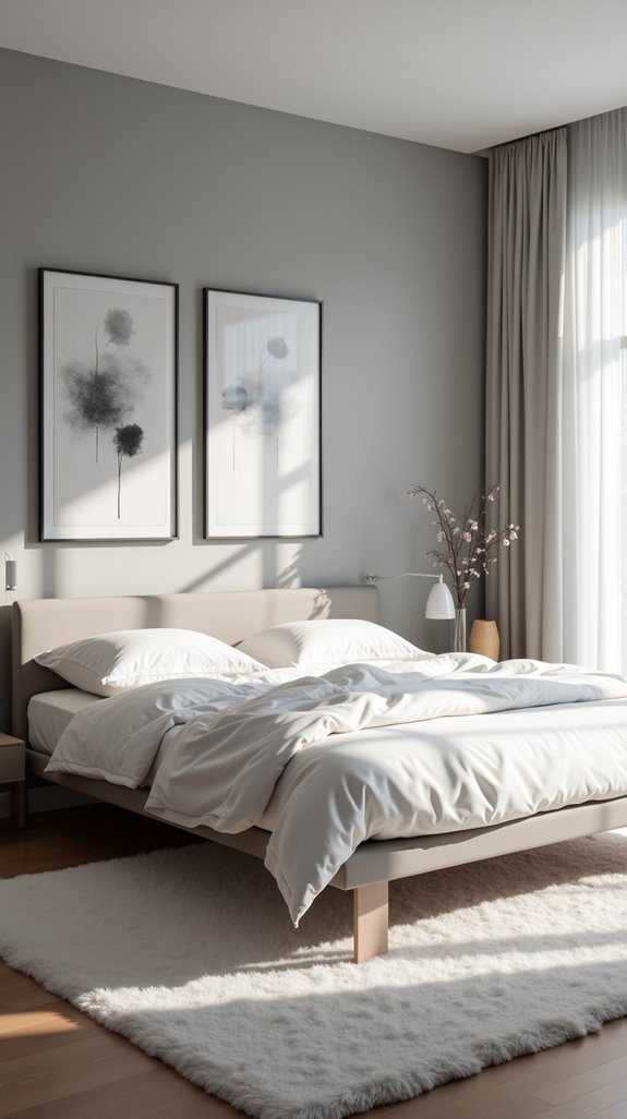 serene monochromatic bedroom design