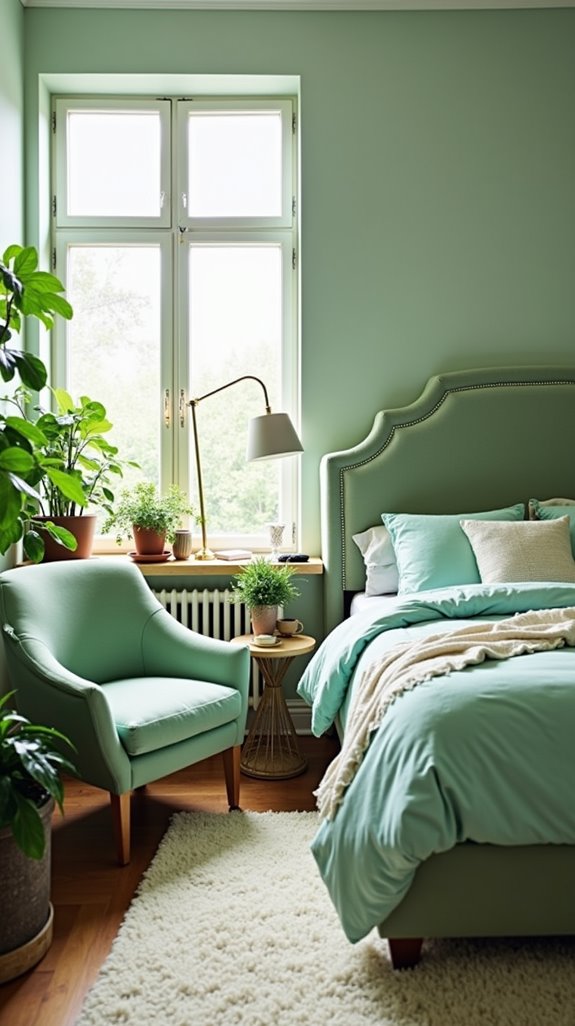 serene soft green furniture