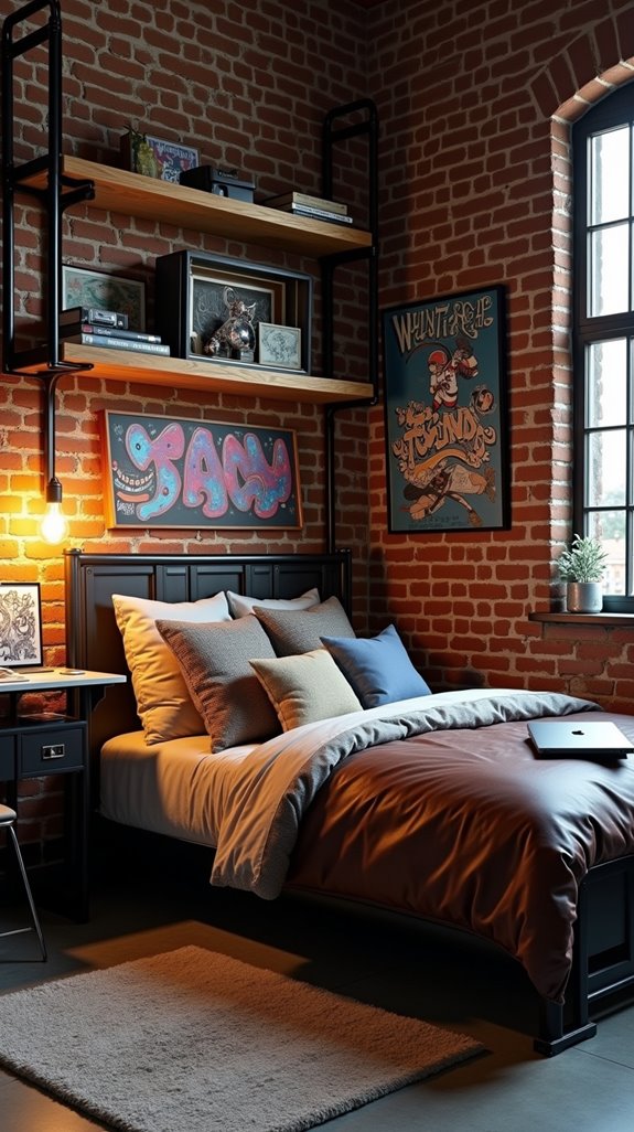 stylish industrial bedroom design