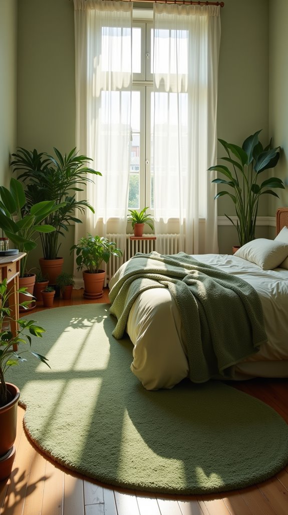 textured green rug oasis