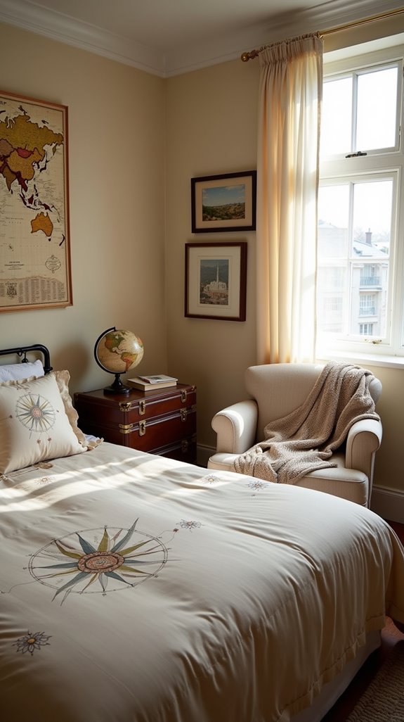 travel inspired guest bedroom decor