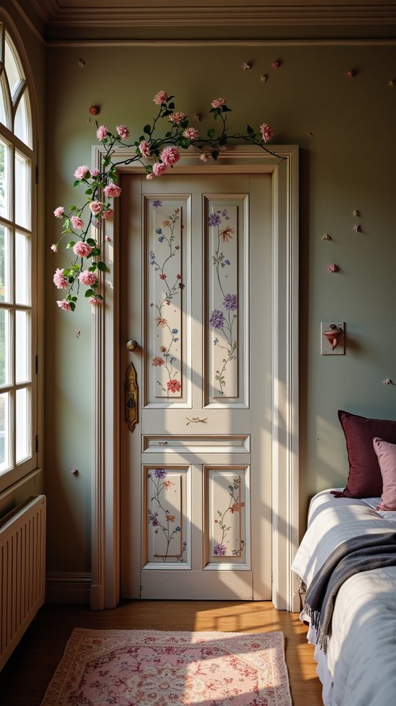 vintage floral door decor