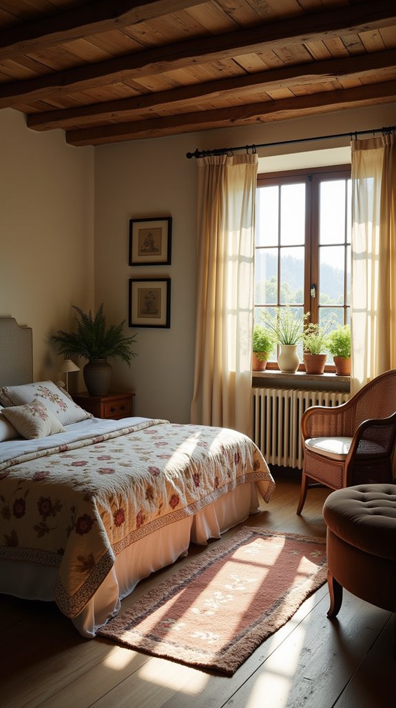 vintage textiles add warmth