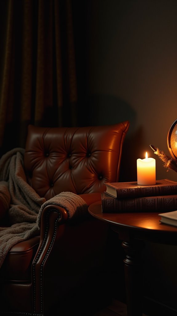 aged leather enhances ambiance