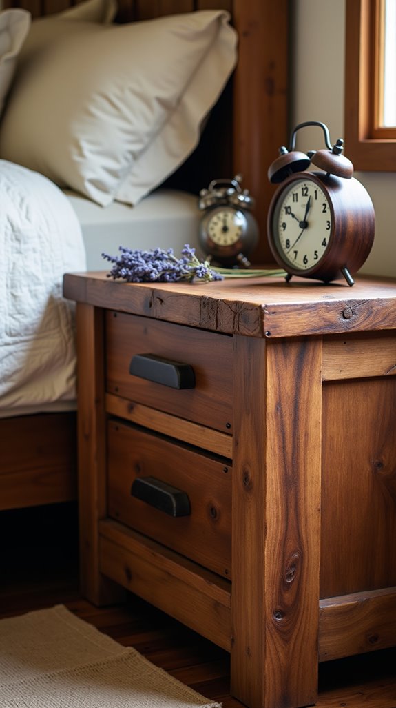 artisanal handcrafted wooden nightstands