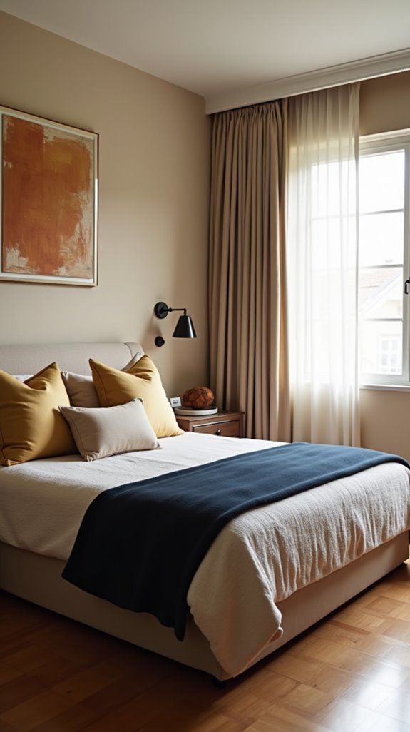 beige layered with contrast