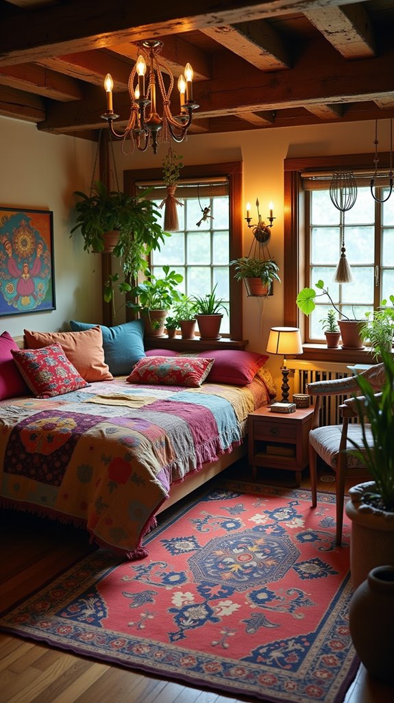 bohemian eclectic basement design