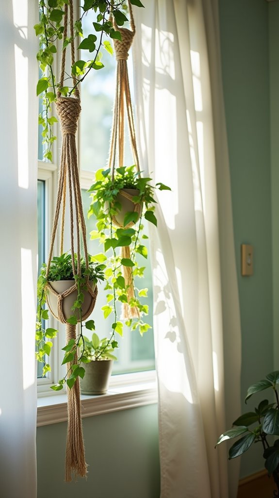 bohemian macram plant displays