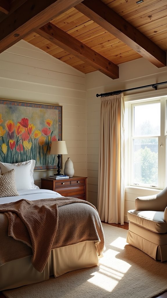 bold art enhances rustic spaces