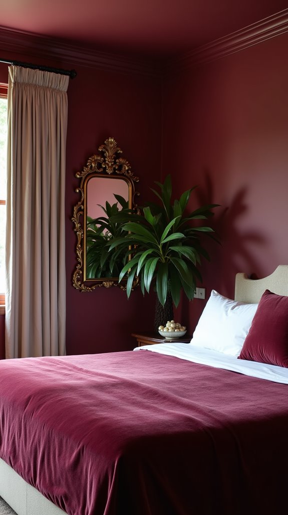 bold burgundy bedroom elegance