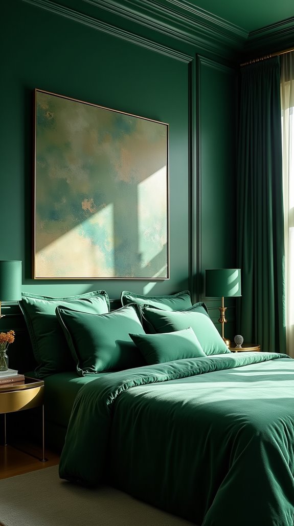 bold emerald bedroom luxury