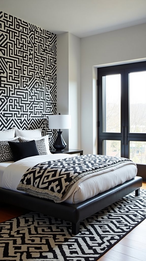 bold geometric bedroom decoration