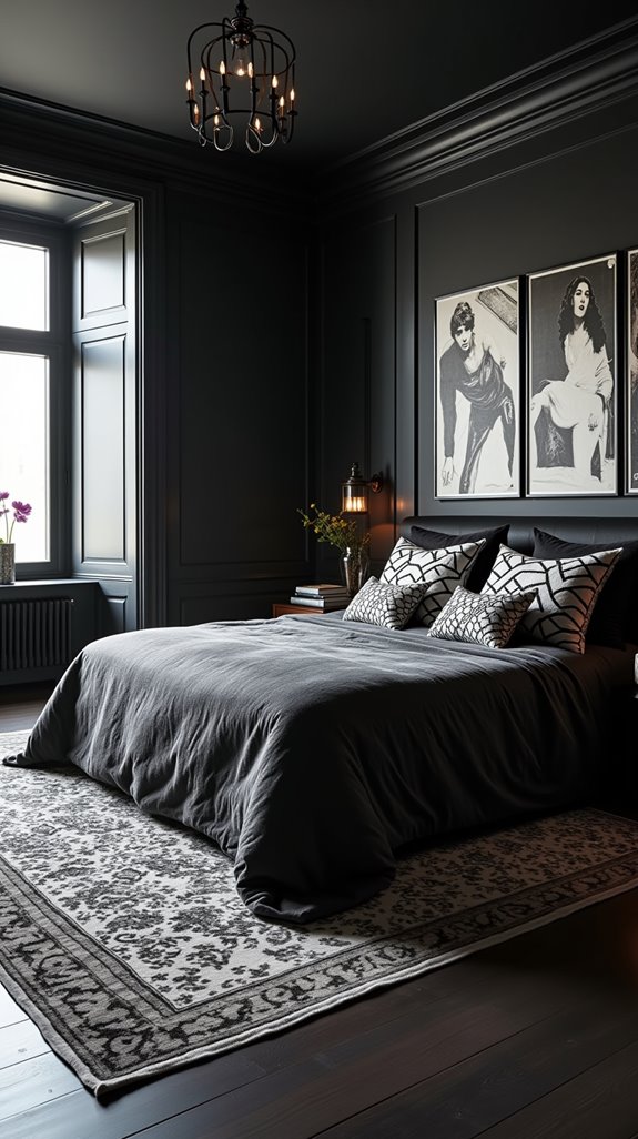 bold monochrome bedroom design