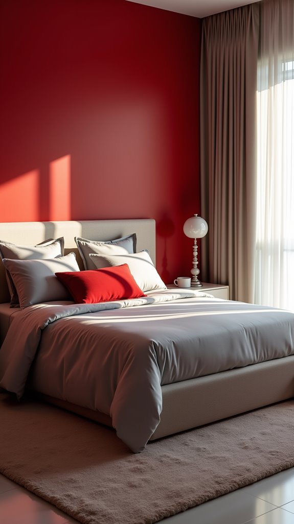 bold red calming gray