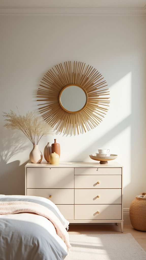 bright stylish sunburst mirrors