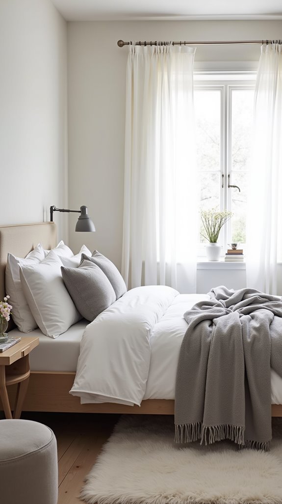 brighten room with white curtains