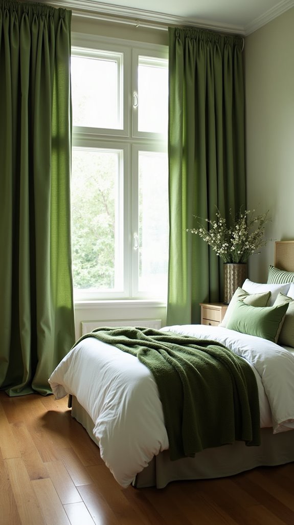 calming green curtain options