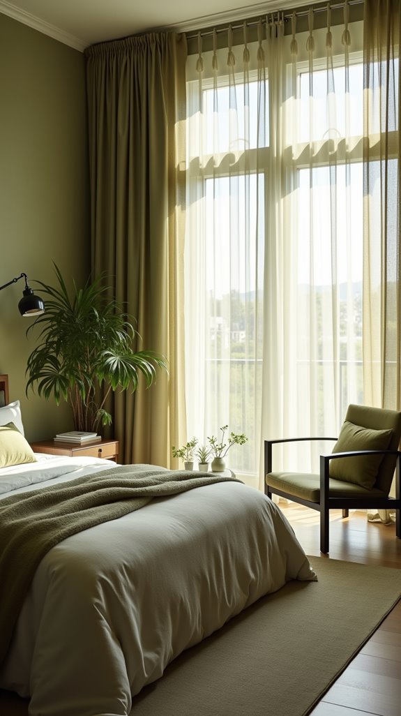 calming olive tint accents