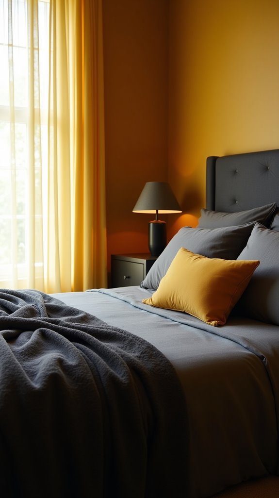 charcoal and mustard decor elegance