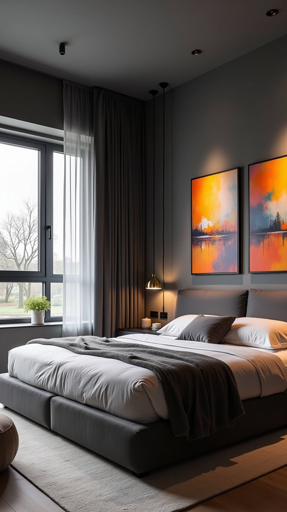 charcoal furniture vibrant art