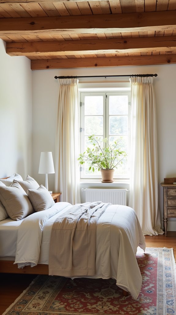 charming rustic bedroom beams