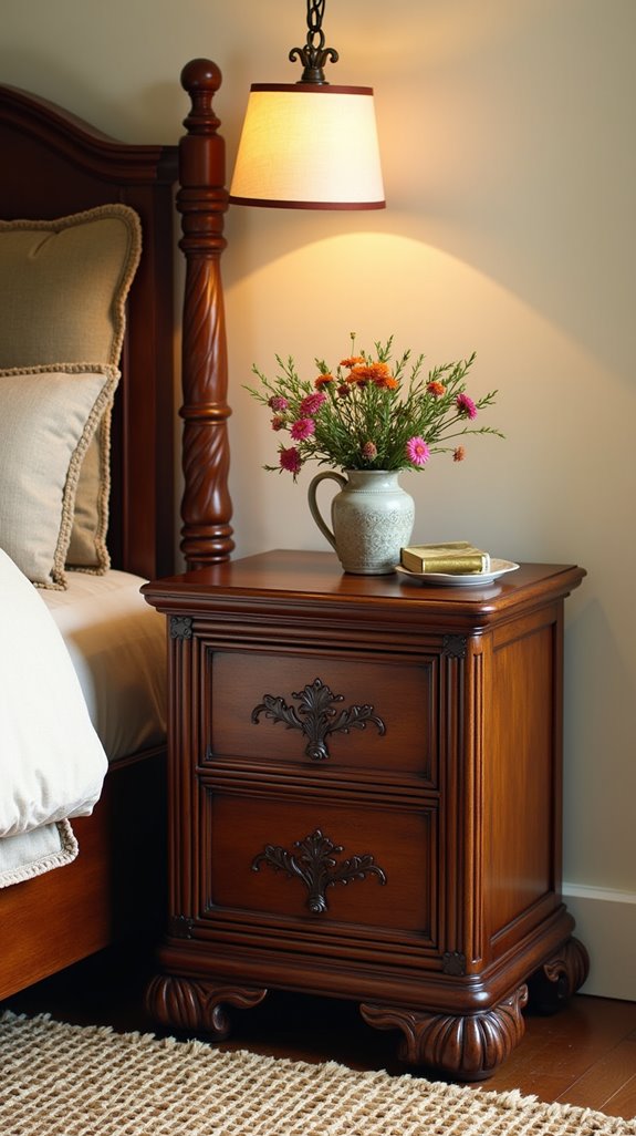 charming vintage wood nightstand