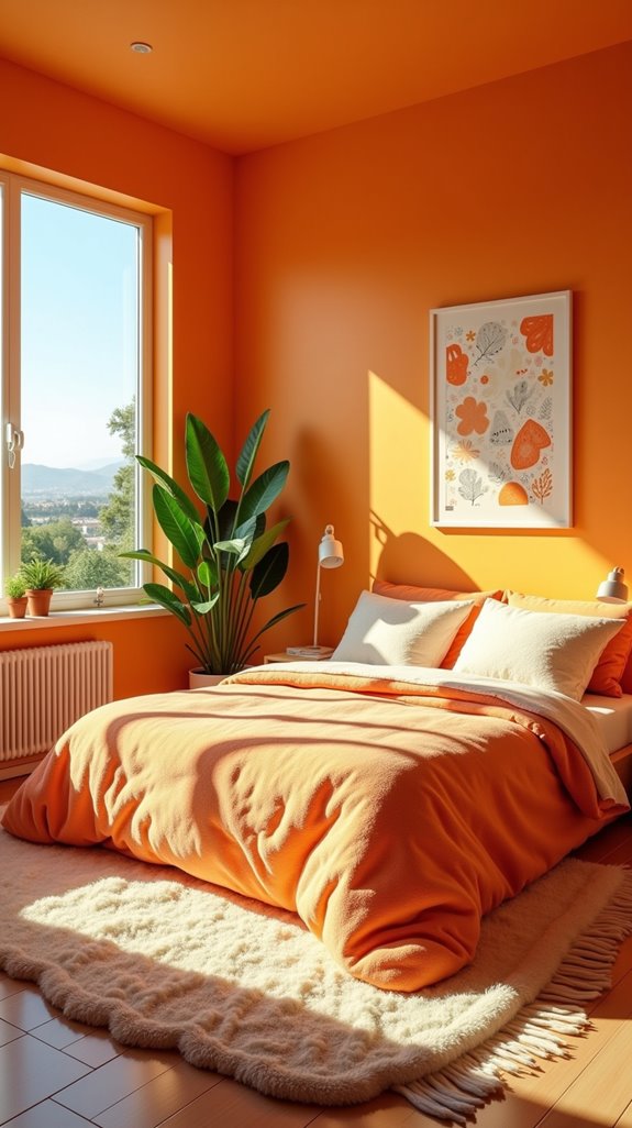 cheerful vibrant orange decor