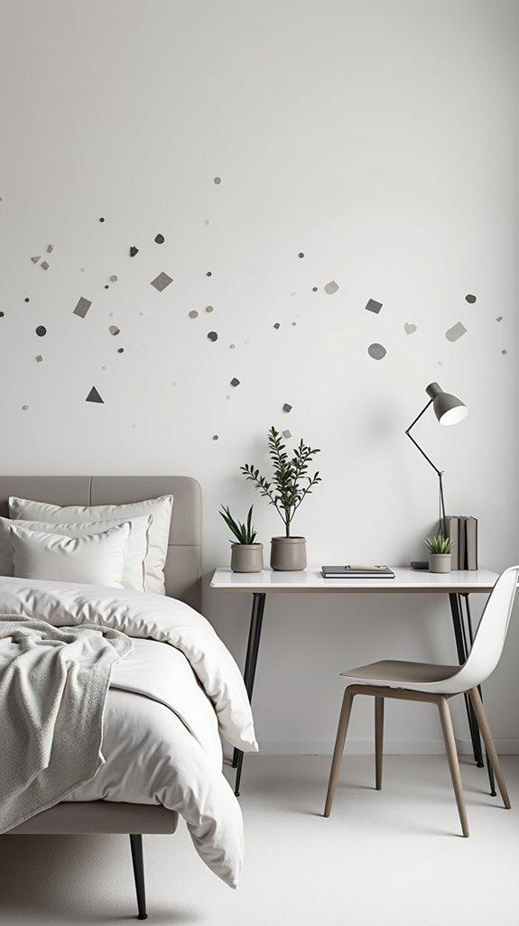 chic minimalist monochrome bedroom