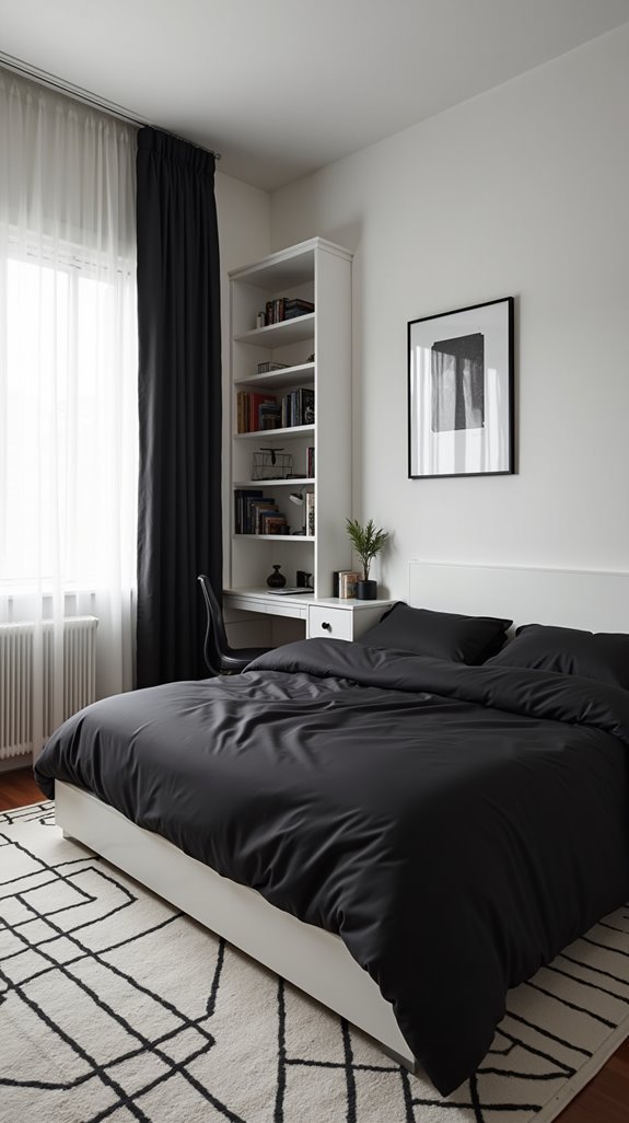 chic monochrome bedroom design