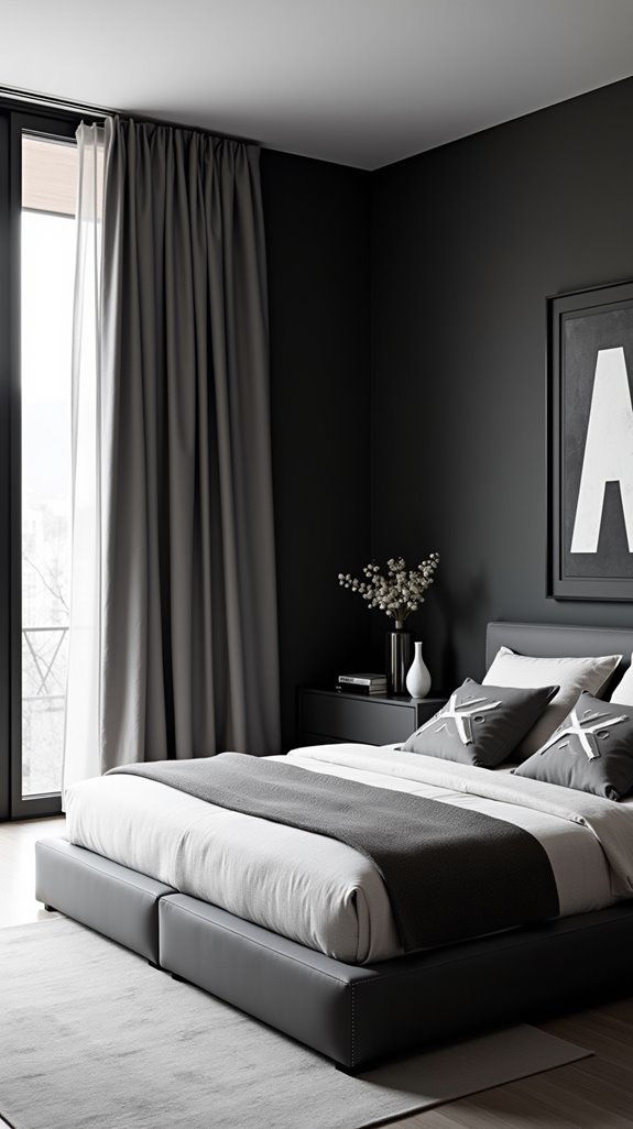 chic monochrome bedroom elegance
