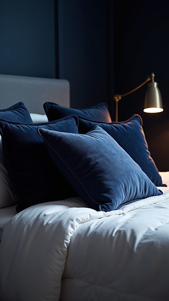 chic navy blue accent pillows