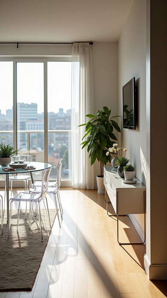 clear furniture enhances spaciousness