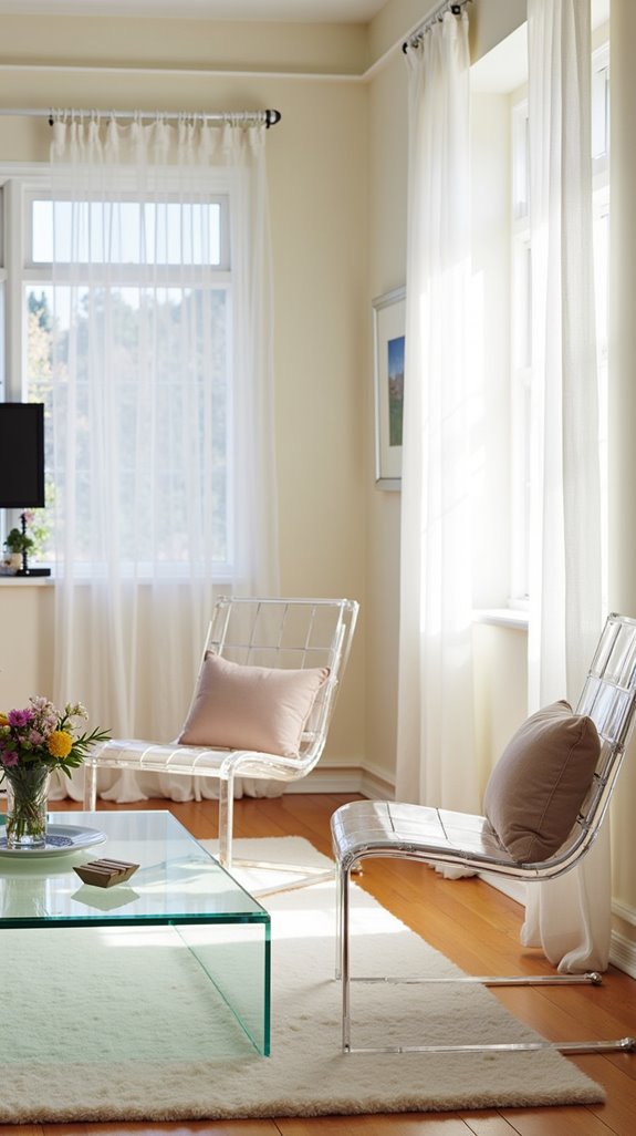 clear furniture maximizes space