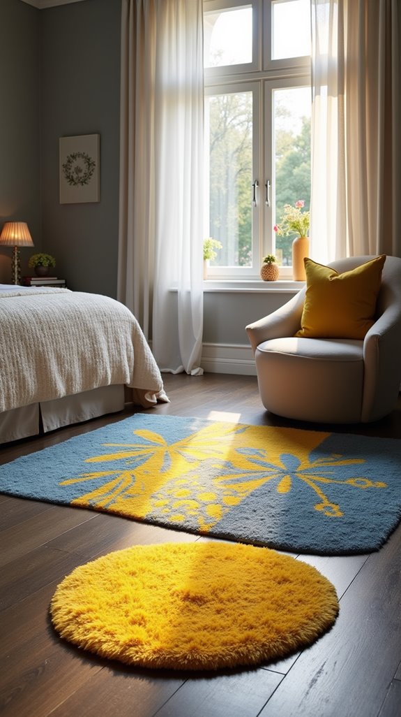 colorful area rugs enhance