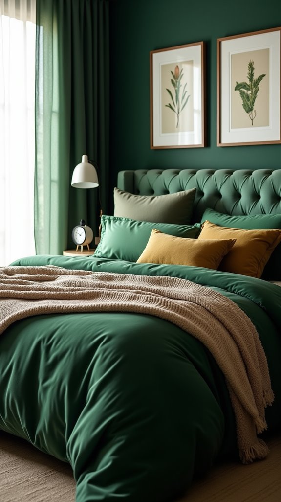 coordinated dark green accessories