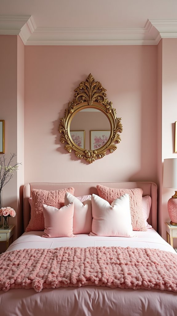 coral pink mirror elegance