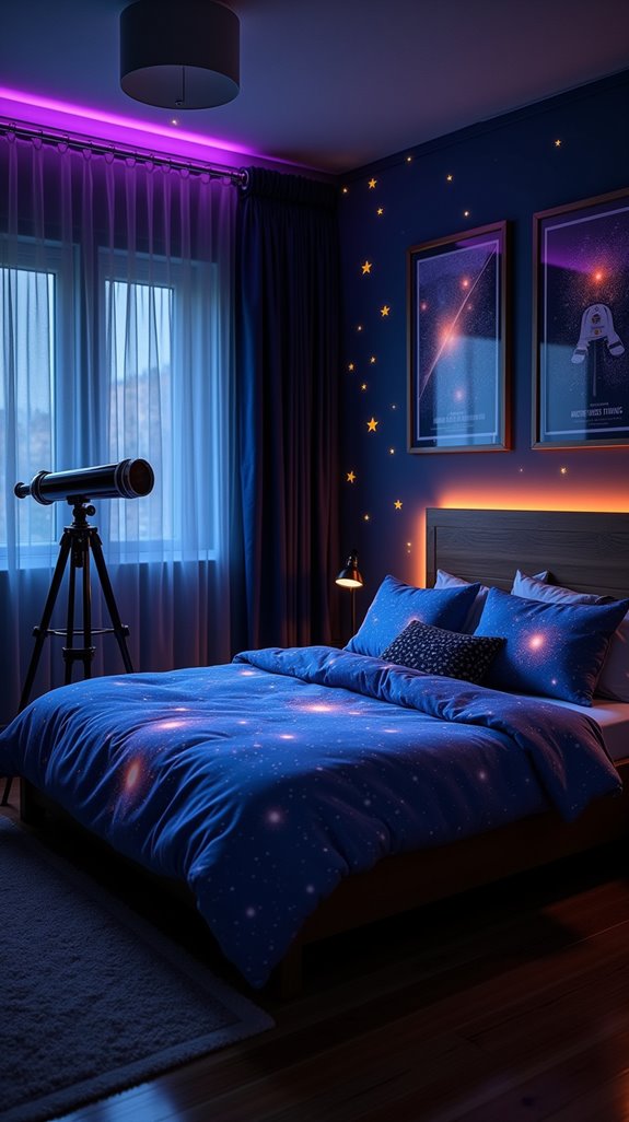 cosmic inspired bedroom retreat