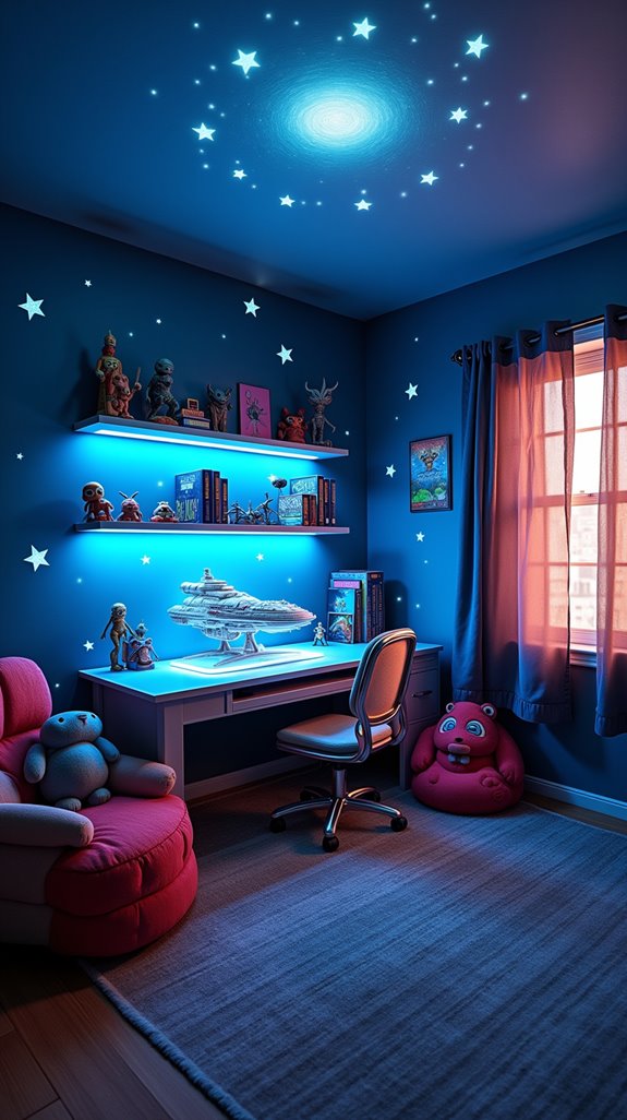 cosmic themed bedroom decorations