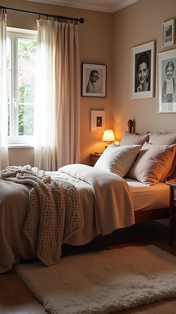 cozy atmosphere with fabrics